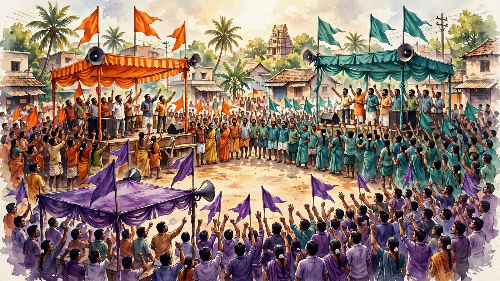 தாராபுரத்தில் மூன்று முன்னணி வேட்பாளர்களிடையே கடும் போட்டி