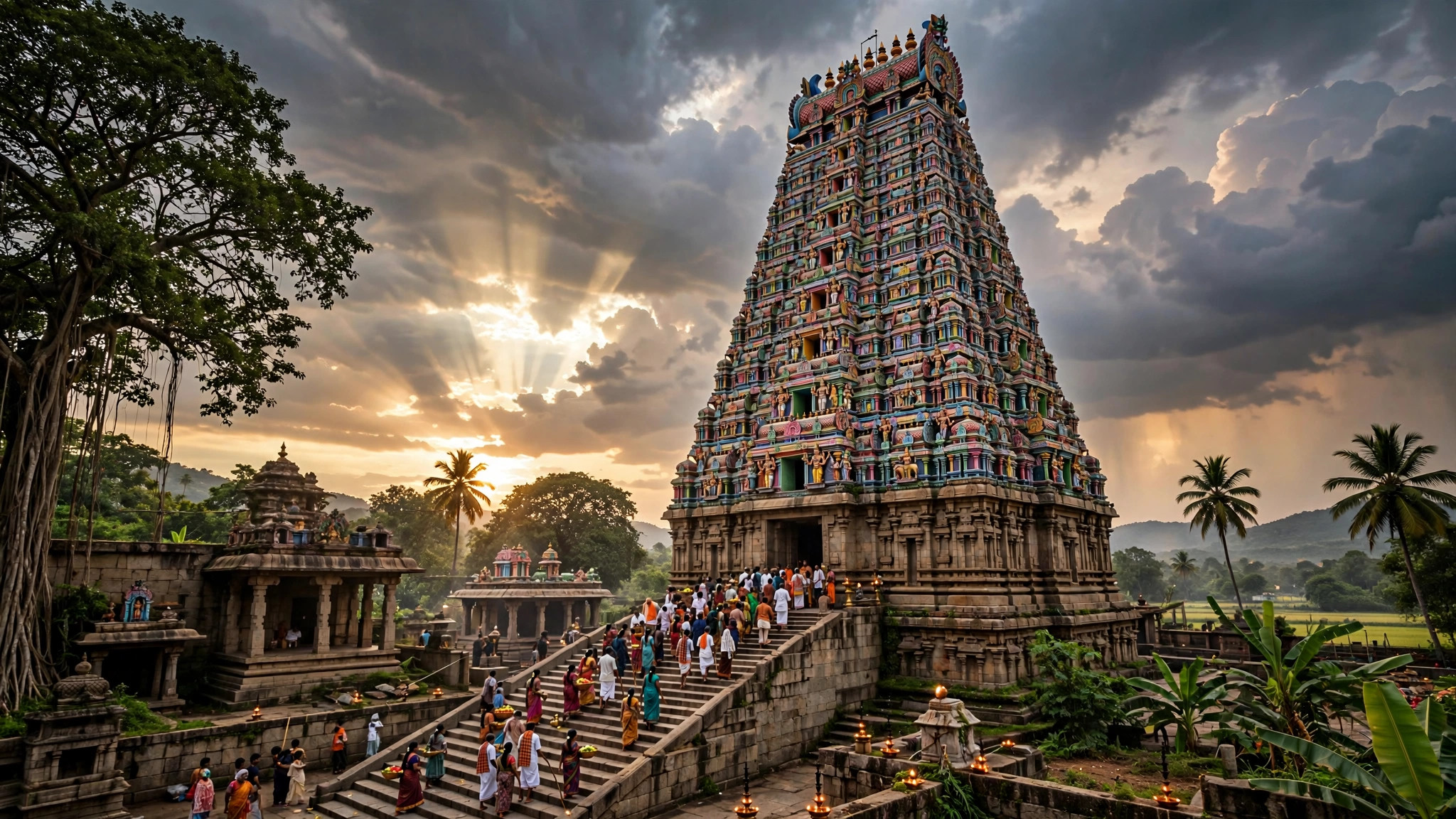 கோபுரம் உயர்ந்த பழமையான கோவில்