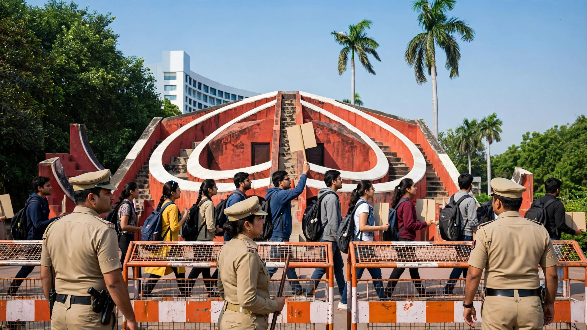 ஜந்தர் மந்தர் முன் மாணவர் போராட்டம்
