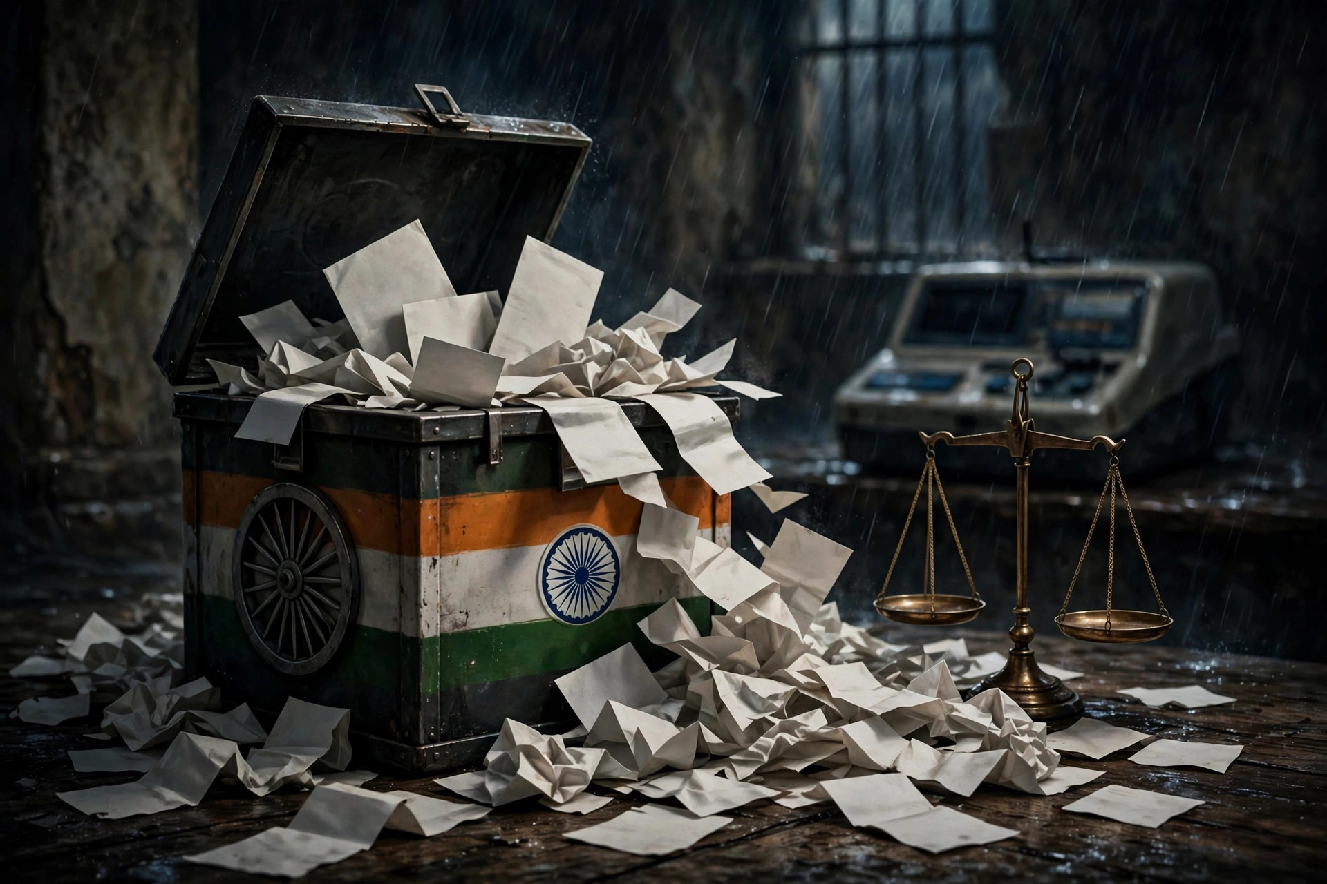வாக்குச் சீட்டு, மின்னணு வாக்குப்பதிவு இயந்திரம் குறித்த செய்திப் படம்
